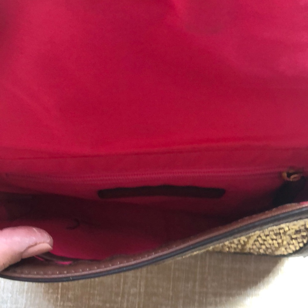 Juicy Couture charm gold metallic brushed clutch. Hot pink inside - Picture 6 of 6